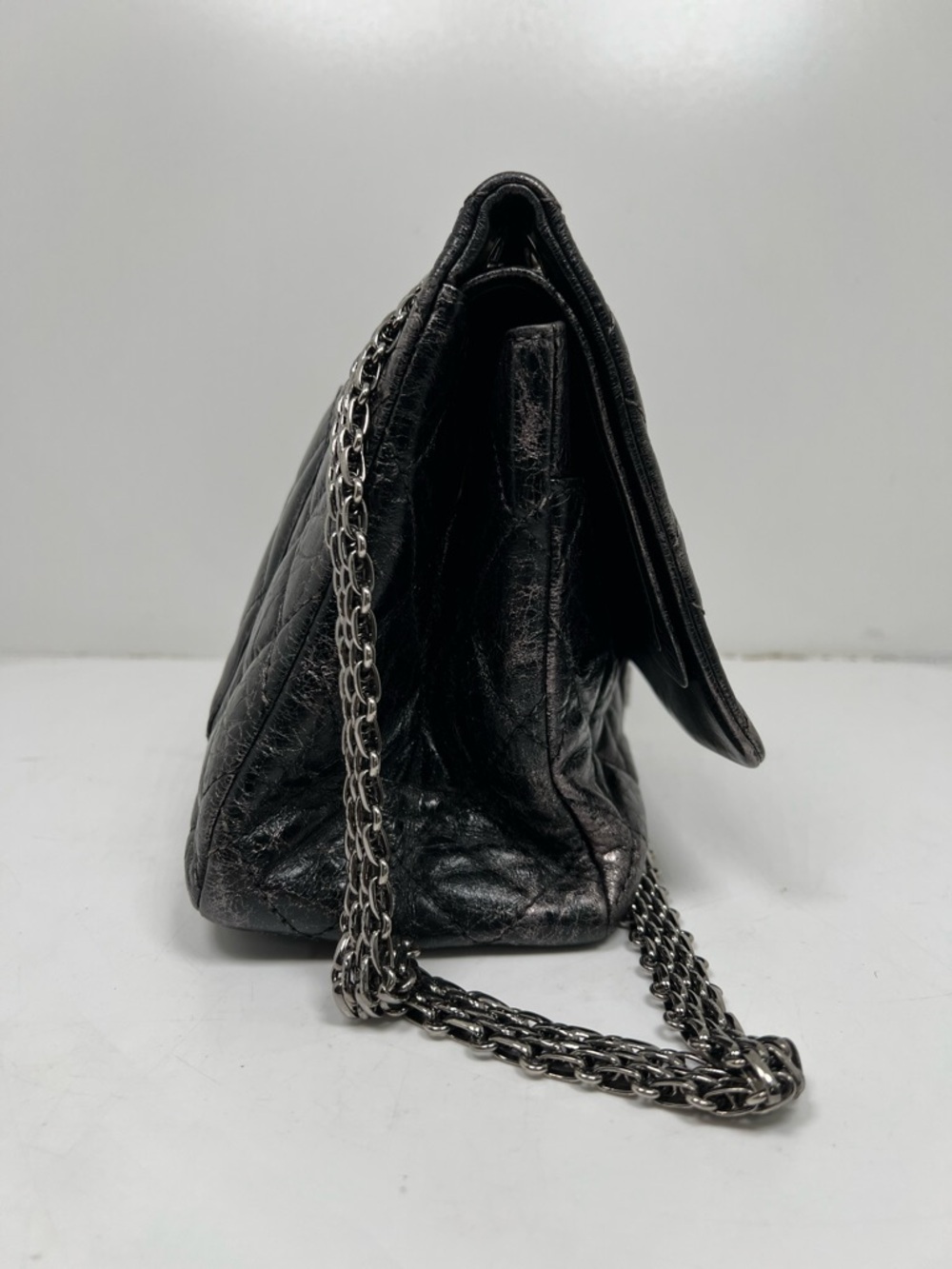 Chanel Quilted Aged Calfskin Silver / Gray Reissue 2.55 Double Flap 227 - Picture 2 of 11